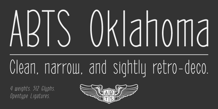 Beispiel einer ABTS Oklahoma-Schriftart